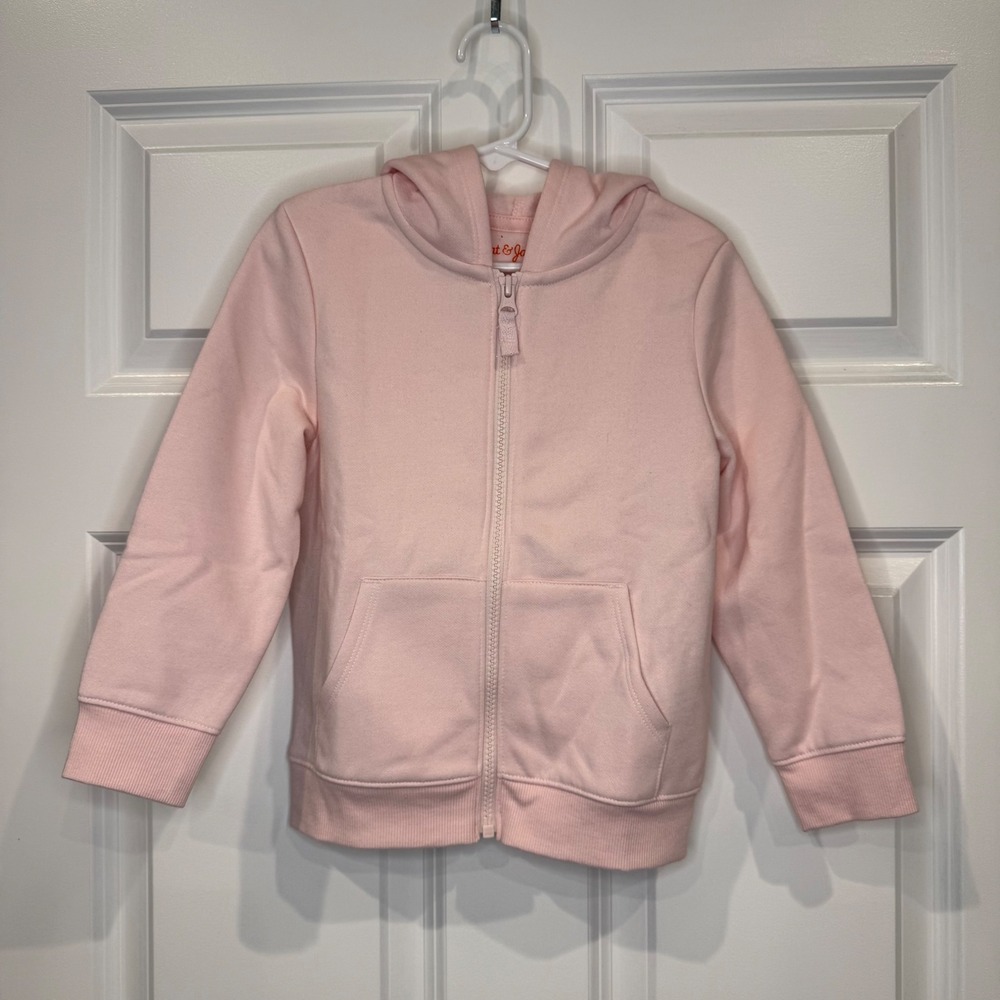 Cat & Jack Pink Zip Up Hoodie Sweatshirt Kids Size 4 NWT